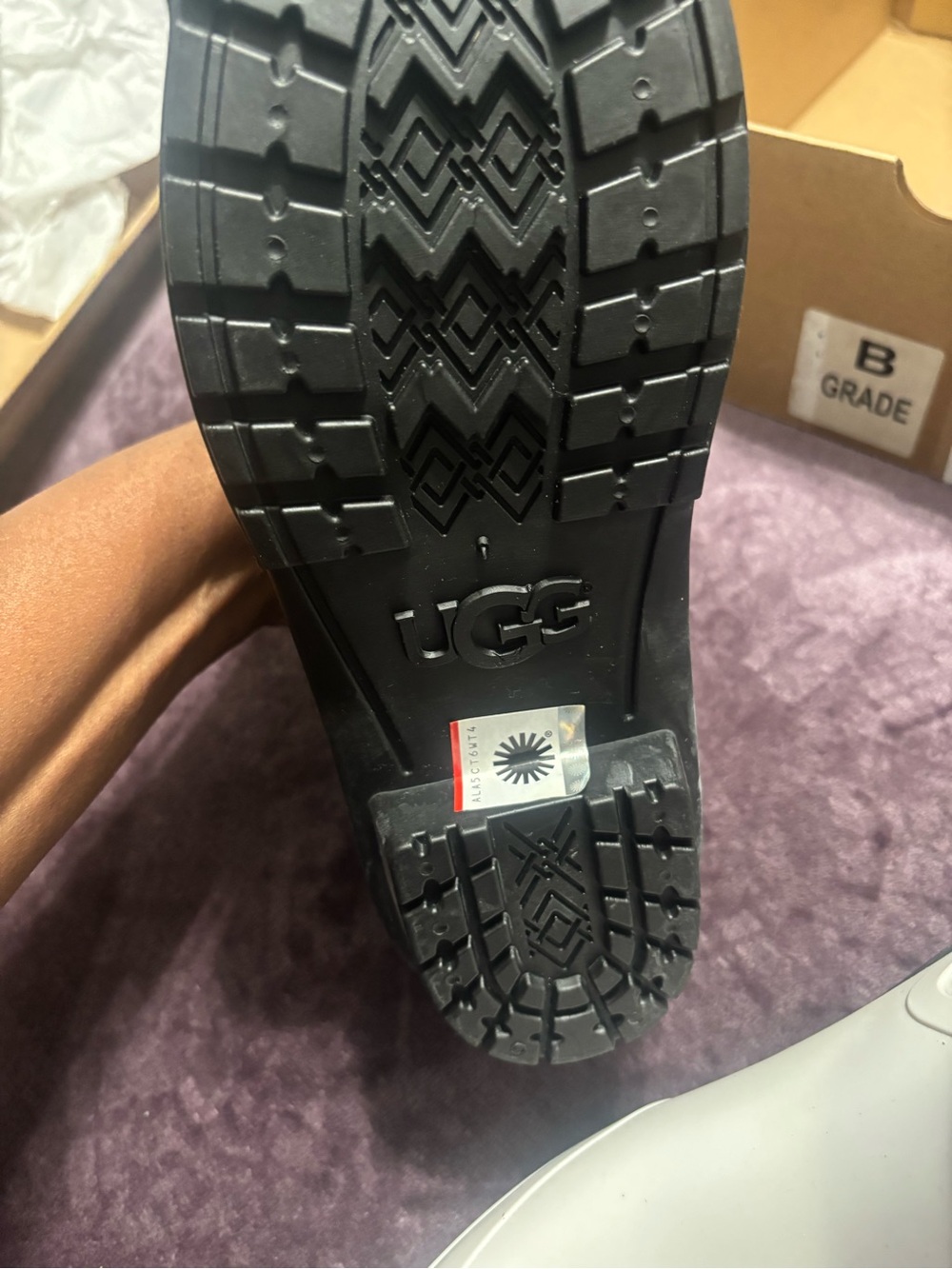 UGG White and Black Women's Short Rain Boots - Picture 5 of 10